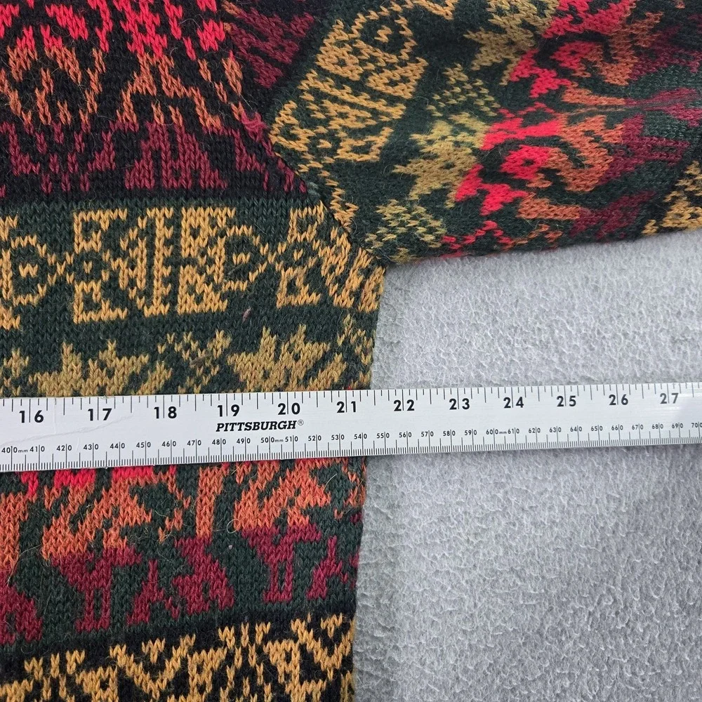 The Alpaca Connection‎ Women Cardigan XL Red Aztec Geometric Alpaca Y2K